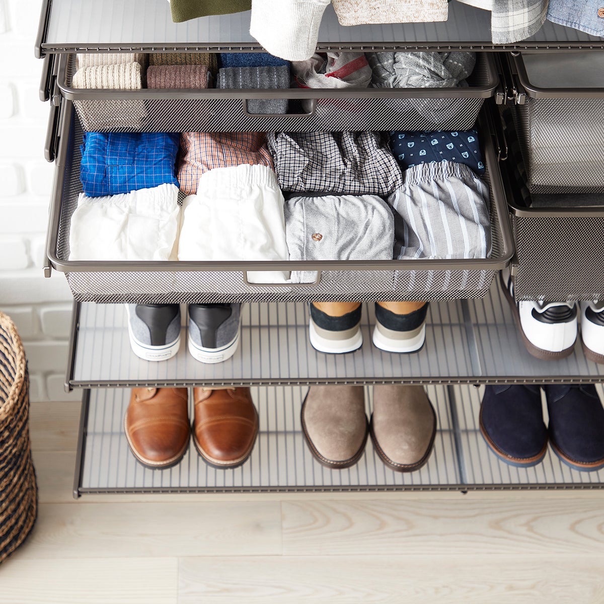 Elfa Classic 4' Graphite Closet The Container Store